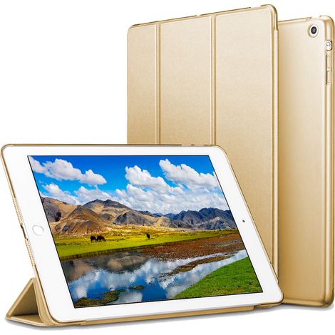 Étui intelligent pour iPad Air 2, coque arrière translucide givrée avec fermeture magnétique et fonction veille/réveil automatique (1/5)