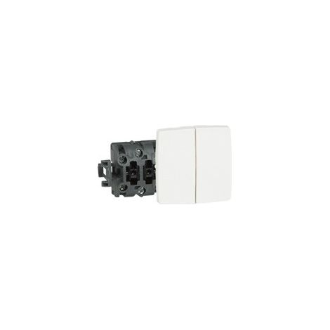 Double poussoir 6A Appareillage saillie composable blanc (086121) (1/2)