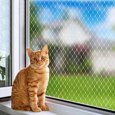 Filet de protection pour chat en nylon, filet transparent pour chat de balcon 3x4m, filet de protection pour chat de balcon découpable