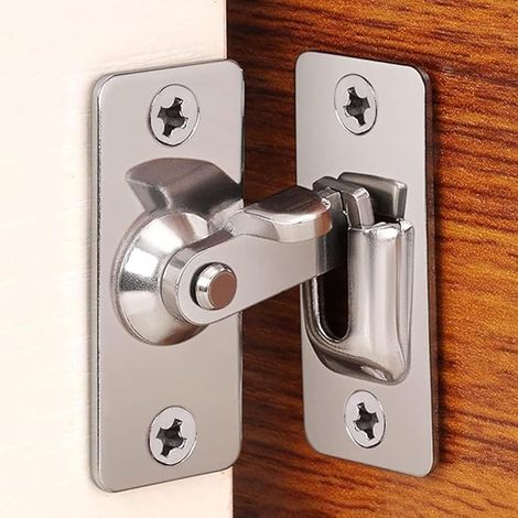 Loquet de porte à 90 degrés en acier inoxydable Verrou Porte Coulissante Serrure Volet Loquet Porte Verrou Portail à Bascule Boulonpour fenêtre de grange 66 x 22 mm (1/5)