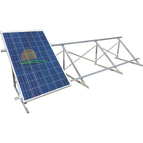 Struttura di montaggio per tetto piano, inclinazione 30o, per 7 pannelli fotovoltaici verticali (1 fila) (1/5)