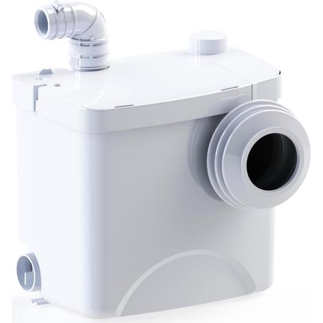 1 Broyeur WC Adaptable, Moteur 470W, Relevage 4m Vertical, Entrée Lavabo, Compact