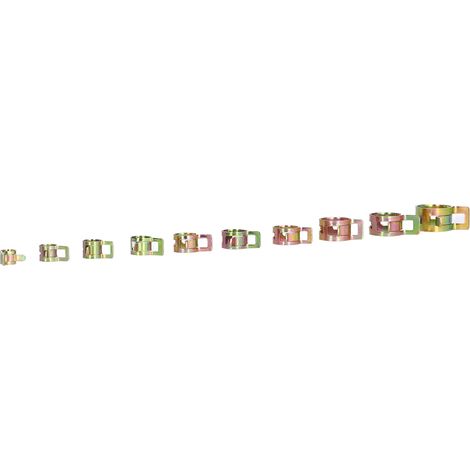 Lot de 100 colliers de serrage pour tuyaux, zingués, élastiques et réglables, de type allemand (FS090222) (1/5)