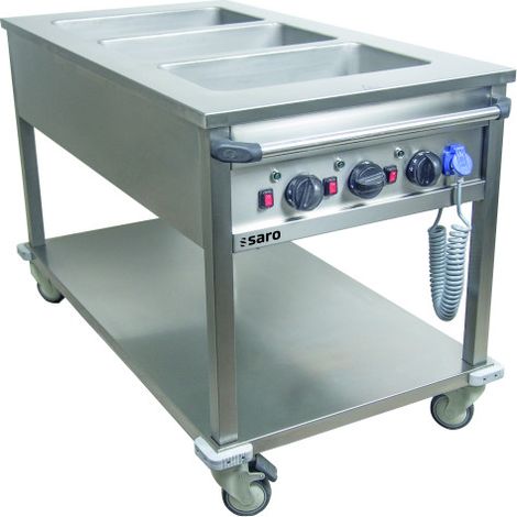Chariot bain-marie - 3xGN 1/1 - 3kW - 1304x700x850mm - BT-3 - Saro