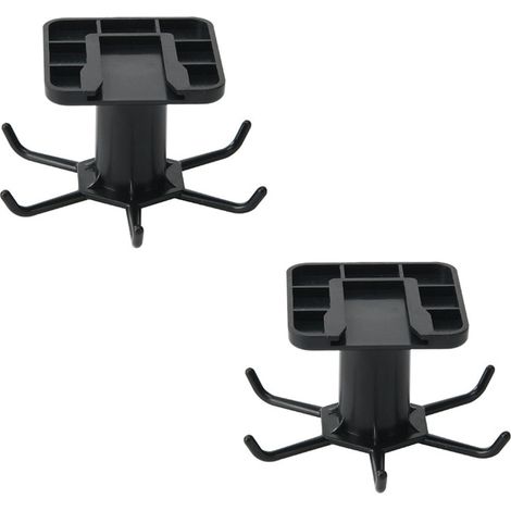 Crochet Pivotant - Support Rotatif 360° - Organisateur Mural Cuisine - Pour Ustensiles Tasses Serviettes Clés - Noir - Lot de 2 (1/5)