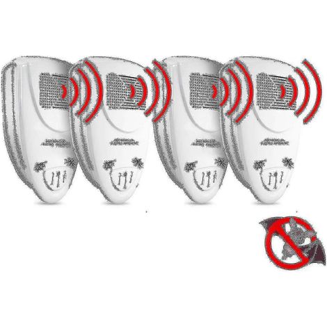 Répulsif à chauves-souris à ultrasons (lot de 4) - Éliminez les chauves-souris en 72 heures (1/3)