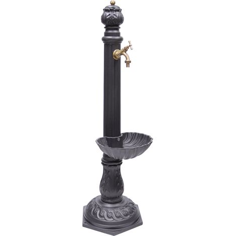 Fontaine a colomne modèle Venere pour jardin potager avec or sans robinet au choix : avec robinet ent laiton bruni mod.303B