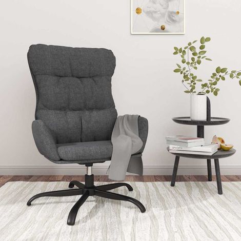 Chaise de relaxation Fauteuil relax - Gris foncé Tissu BonneVie-87836 (1/5)
