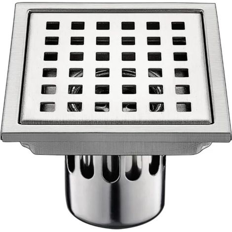 Scarico a pavimento per bagno in acciaio inox multi-specifica, antiodore e anti-riflusso, per cucina, argento, 11 cm x 11 cm -Crezuo