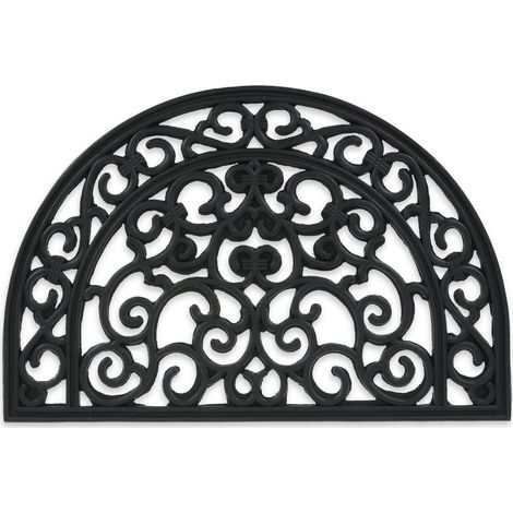 1 Paillasson caoutchouc, antidérapant, résistant intempéries, caillebotis extérieur, tapis entrée, noir, 60x40 cm (1/5)