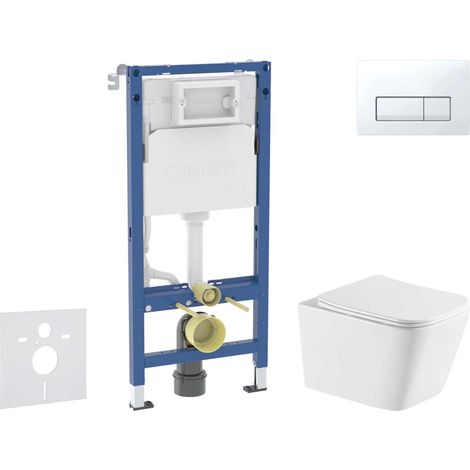 Geberit Duofix - Set bâti-support, cuvette Arkas l et abattant softclose, plaque de déclenchement Delta50, blanc alpin SANI11CA31147