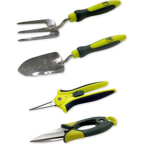 Kit Jardinage Balcon 4 Pièces, Ciseaux de Précision, Cisailles Topiaires, Transplantoir (1/5)