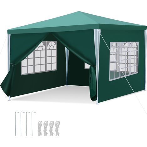 SWANEW Tenda da giardino per feste con pareti laterali 3x3m verde (1/4)