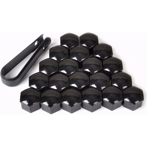 20 Capuchons d'écrou de roue 17mm pour voiture - Lot de 20 pièces avec outil de démontage, protection des boulons (1/5)
