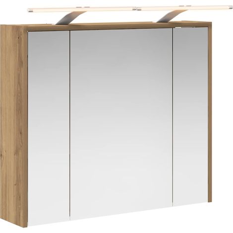 Maison Exclusive - Badezimmerspiegelschrank Kunsthandwerk Eiche