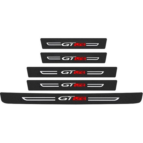 (5 pièces pour GTLINE) Autocollants de seuil de porte,de coffre et de pare-chocs pour Peugeot GT GTLine 3008 4008 206 307 207 208 2008 408 406 508 308 (1/3)