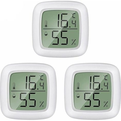 3pcs - thermomètre électronique et hygromètre de haute précision avec aimant intégré et ruban adhésif double face. Best-seller Amazon, mini pour intérieur (1/5)