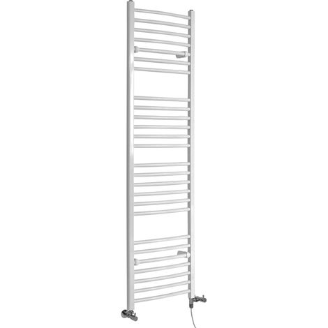 Hudson Reed – Sèche-serviettes mixte incurvé 180 x 49,8 cm – Acier blanc 1000W – Design moderne pour salle de bain – Garantie 10 ans (1/5)
