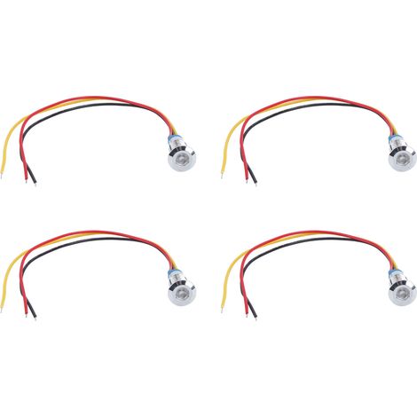 2 Lampes LED à Cathode Commune pour Automatisation Industrielle, 8mm, 110-220V, Rouge et Jaune