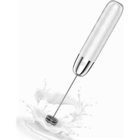 Mousseur à Lait Électrique, Rechargeable Mousseur a Lait Fouet en Acier Inoxydable, Portable Mini Mixeur pour Café, Latte, Cappuccino, Matcha, Mini (Sans Support) (1/5)