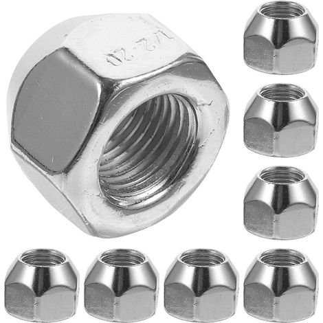 Lot de 10 écrous de roue pour remorque, camping-car et pneus, pièces de rechange automobiles 1/2-20-2x2cm-Silver (1/4)