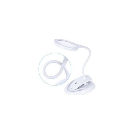 Loupe éclairée, loupe avec lumière, lampe loupe 5x et 10x avec support et pince, lampe loupe de bureau rechargeable et luminosité réglable pour le travail de près, la lecture