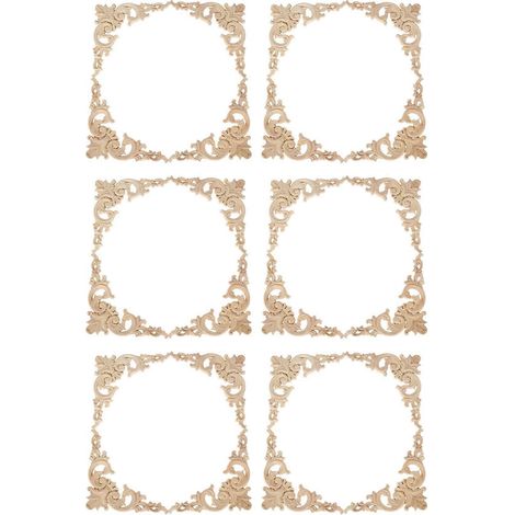 24 moulures d'angle en bois sculpté, applique décorative de style européen classique pour meubles et décoration intérieure, 20 x 20 cm (1/5)