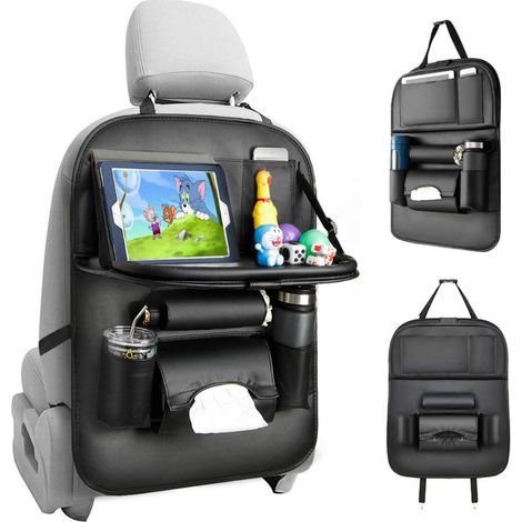 Protector de respaldo para asiento de coche (1 pieza) Organizador impermeable para asiento de coche con múltiples bolsillos