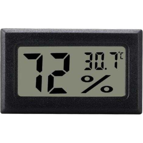 Schwarzes digitales Hygrometer zur Steuerung von Klimaanlagen in Innenräumen, Mini, LCD