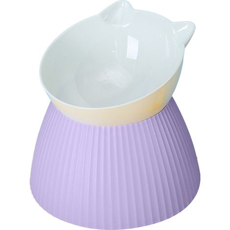 Bol Surélevé Pour Chat - En Pp Inclinaison Anti-Vomissement - Protection Colonne Vertébrale - Design Mignon - 1 Pièce (1/5)
