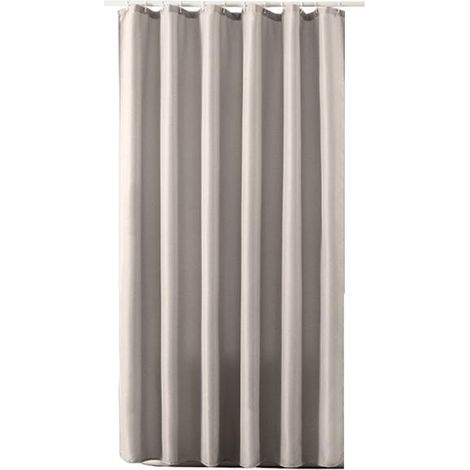 Rideau de douche en lin, imperméable et résistant, avec ourlet lesté pour baignoire et douche, œillets antirouille, blanc cassé infroissable (1/5)
