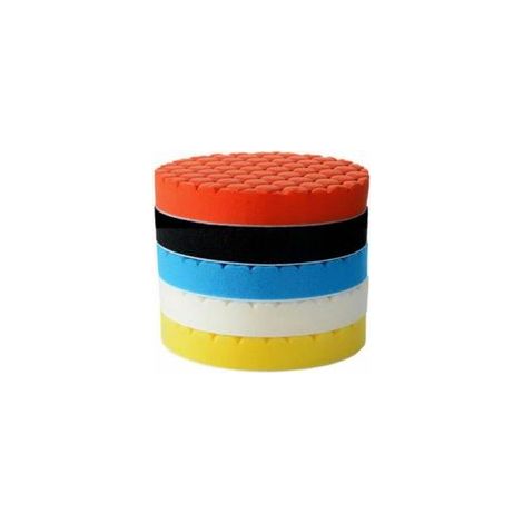Lot de 6 disques de polissage 125 mm – Éponge premium flexible – Pour polissage automobile et surfaces délicates – Couleurs assorties (1/5)