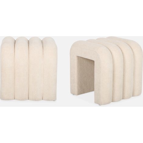 Set 2 pouf contemporanei in tessuto