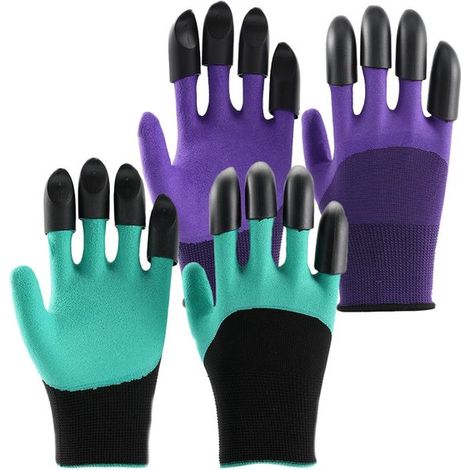 Guantes de jardinería con garras - Guantes de trabajo y para cavar - Jardinería y plantación - 2 pares con 8 garras - Talla universal
