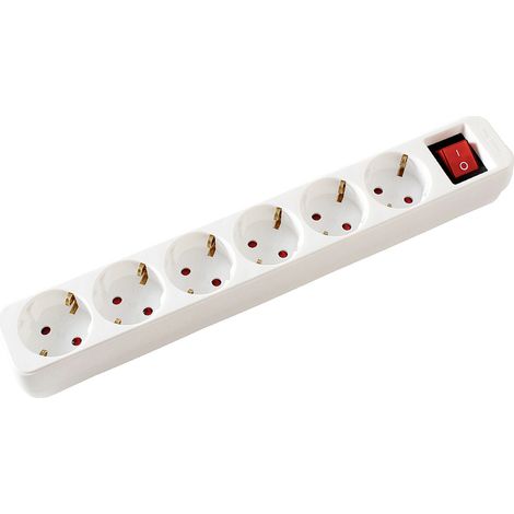 Value 19.99.1086 Steckdosenleiste mit Schalter Weiß Schutzkontakt 1 St.