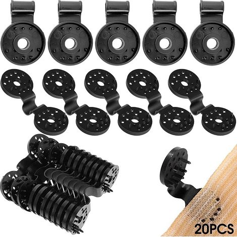 20 clips de fixation d'écran traités anti-UV pour écrans de 90 à 350 g/m² (noir) (1/5)