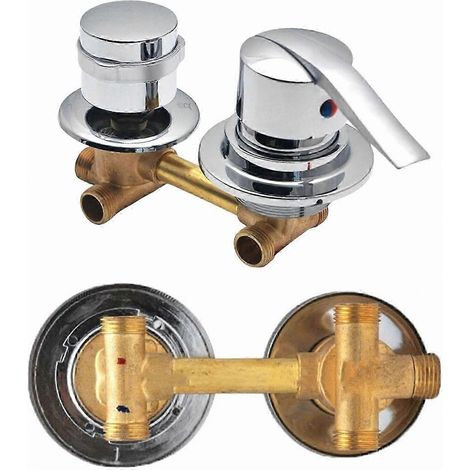 Mitigeur de douche en laiton, inverseur multivoies pour eau chaude et froide, robinet de baignoire et de hammam avec raccord fileté (1/5)