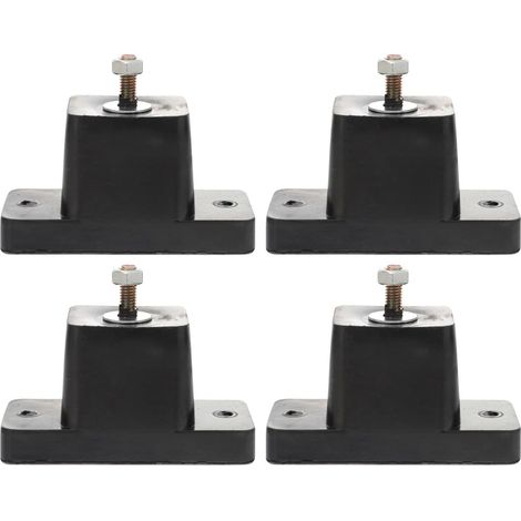 Tapis Amortisseur de Vibrations Robuste Support en Caoutchouc pour Climatiseur Extérieur Lot de 4 Pièces, Simple et Élégant pour Ambiance Estivale (1/5)