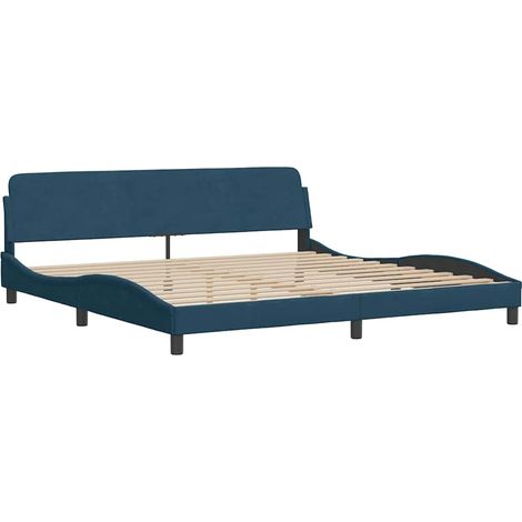 Maison Exclusive - Bettgestell "Dover" Blau 200x200 cm Samt (1/5)