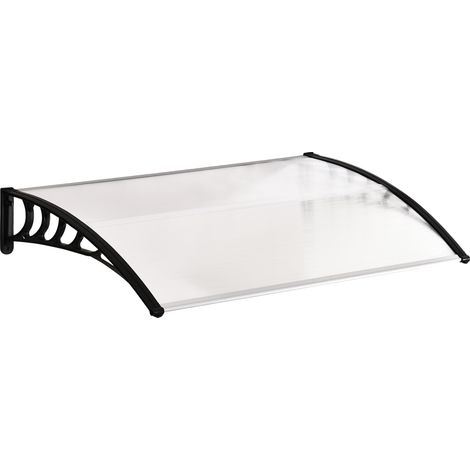 Vordach para puerta de entrada de policarbonato 90 x 150 cm blanco con protección UV HOMVRA (1/5)