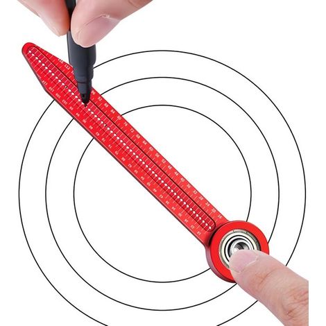 Compas de menuisier - 19,7 cm - Outil de traçage avec centreur - Guide circulaire gradué (1/5)