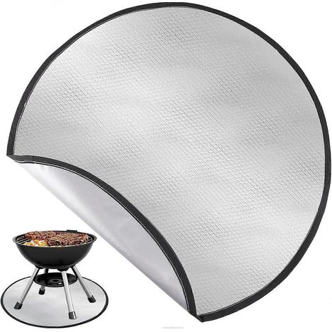 Tapis de foyer rond de 2024 pouces pour barbecue à gaz et terrasse en gazon. (1/5)
