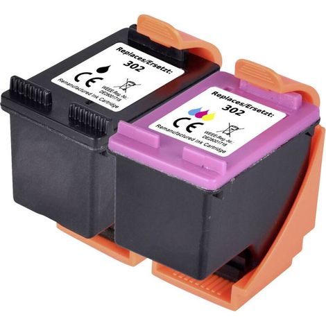 [NEUWERTIG] B-Ware Renkforce Druckerpatrone kompatibel ersetzt HP 302 Kombi-Pack Schwarz Cyan (1/2)