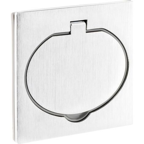 x 2P+E 16A Bodensteckdose, gebürstetes Aluminium, IP44, 90°-Klappe, für Terrasse und Küche (1/5)