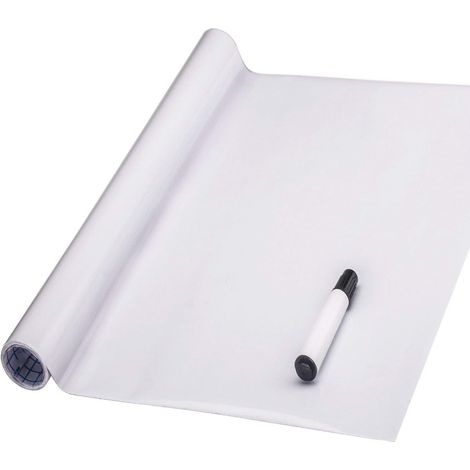 Adhesivo de pizarra blanca, adhesivo de pared extraíble, ideal para la escuela o la oficina, 44 x 200 cm.