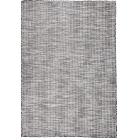 FIMEI Tapis à tissage plat d'extérieur 160x230 cm Marron et noir (1/5)