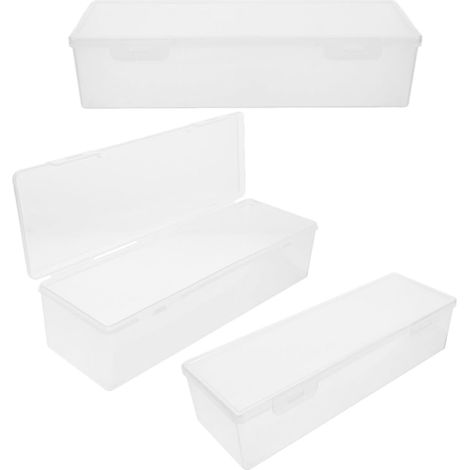 Boîtes de Rangement Alimentaires en Plastique Lot de 3 Rectangulaires Conservation Optimale des Aliments 1560ml Couvercle Hermétique pour Réfrigérateur et Congélation (1/5)