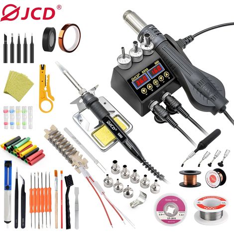Station de soudage 2 en 1 (norme européenne 220 V) 750 W avec écran LCD pour la réparation de circuits intégrés BGA, SMD et PCB de téléphones portables (1/5)