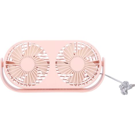Pinkfarbener USB-Tischventilator mit zwei Ventilatorköpfen, verstellbarer Mini-Aromatherapie-Ventilator für Zuhause und Büro (1/5)