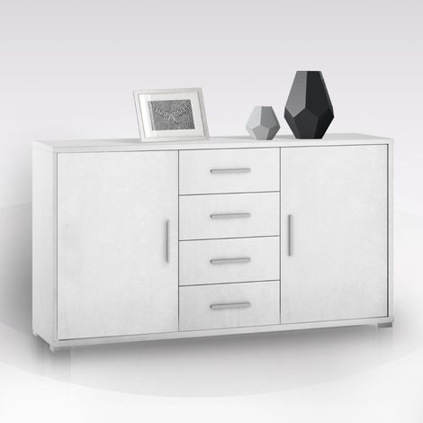 mobile 2 ante 4 cassetti bianco, 154x84x41 cm (1/5)
